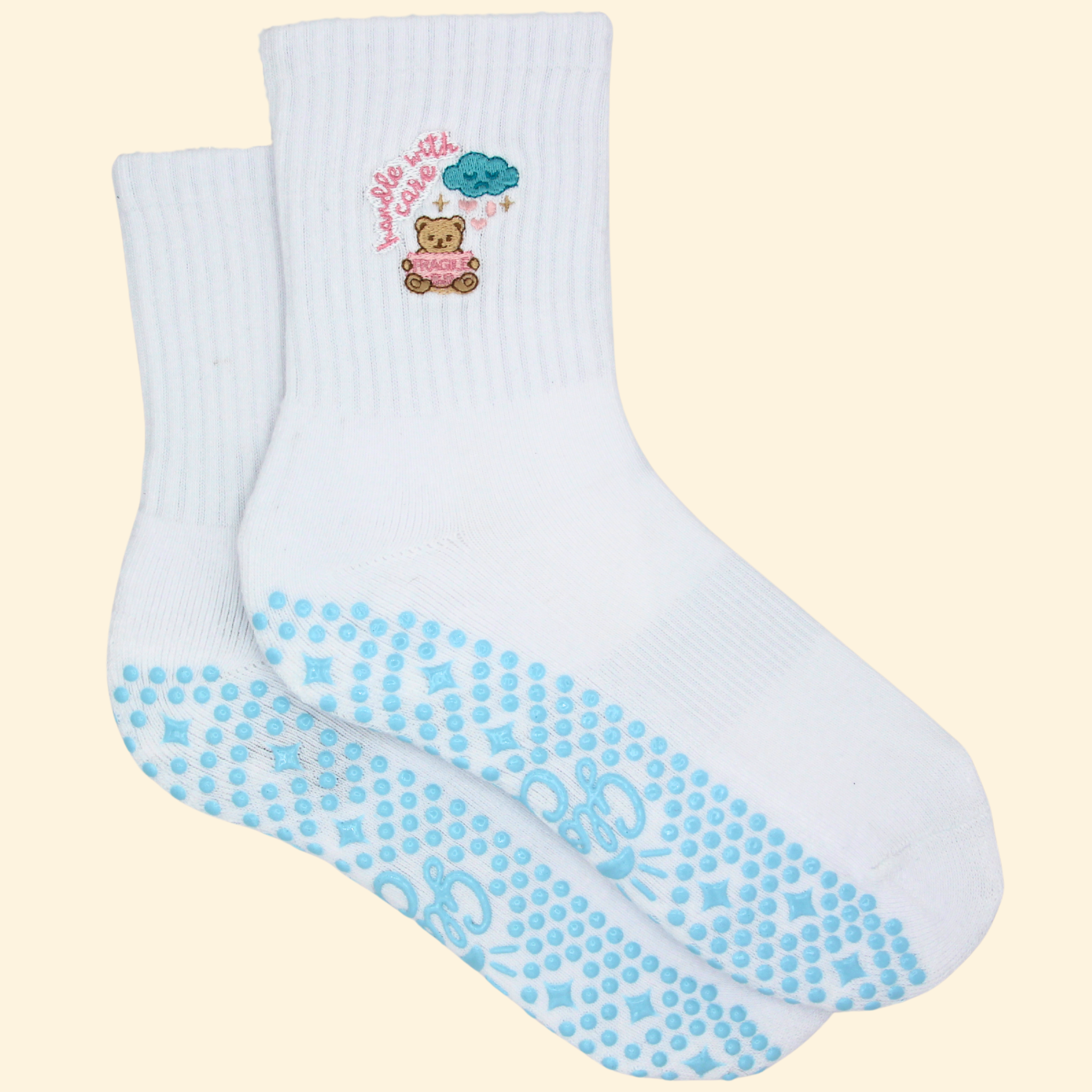 Glow Co Grip Sock – Handle With Care  🧸