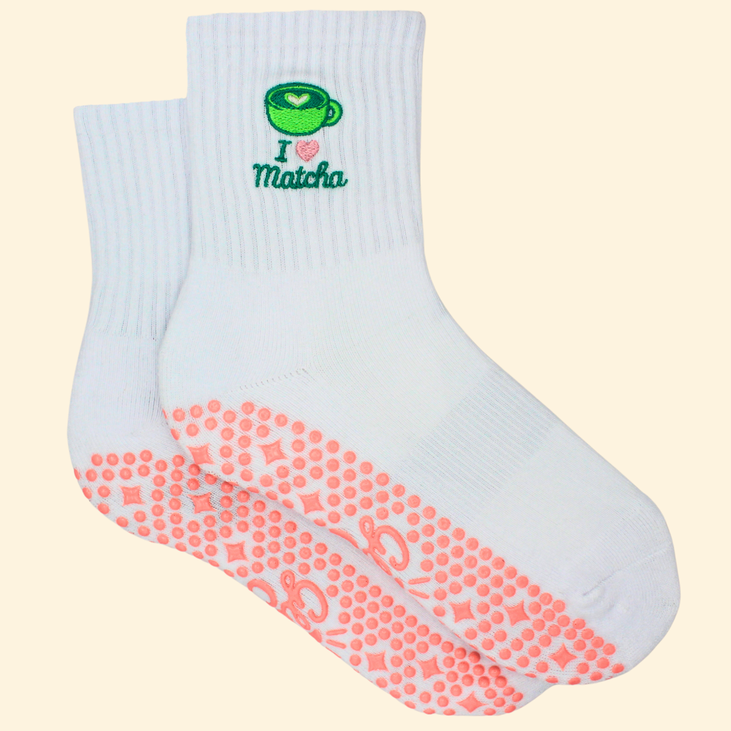 Glow Co Grip Sock – I Love Matcha 🍵