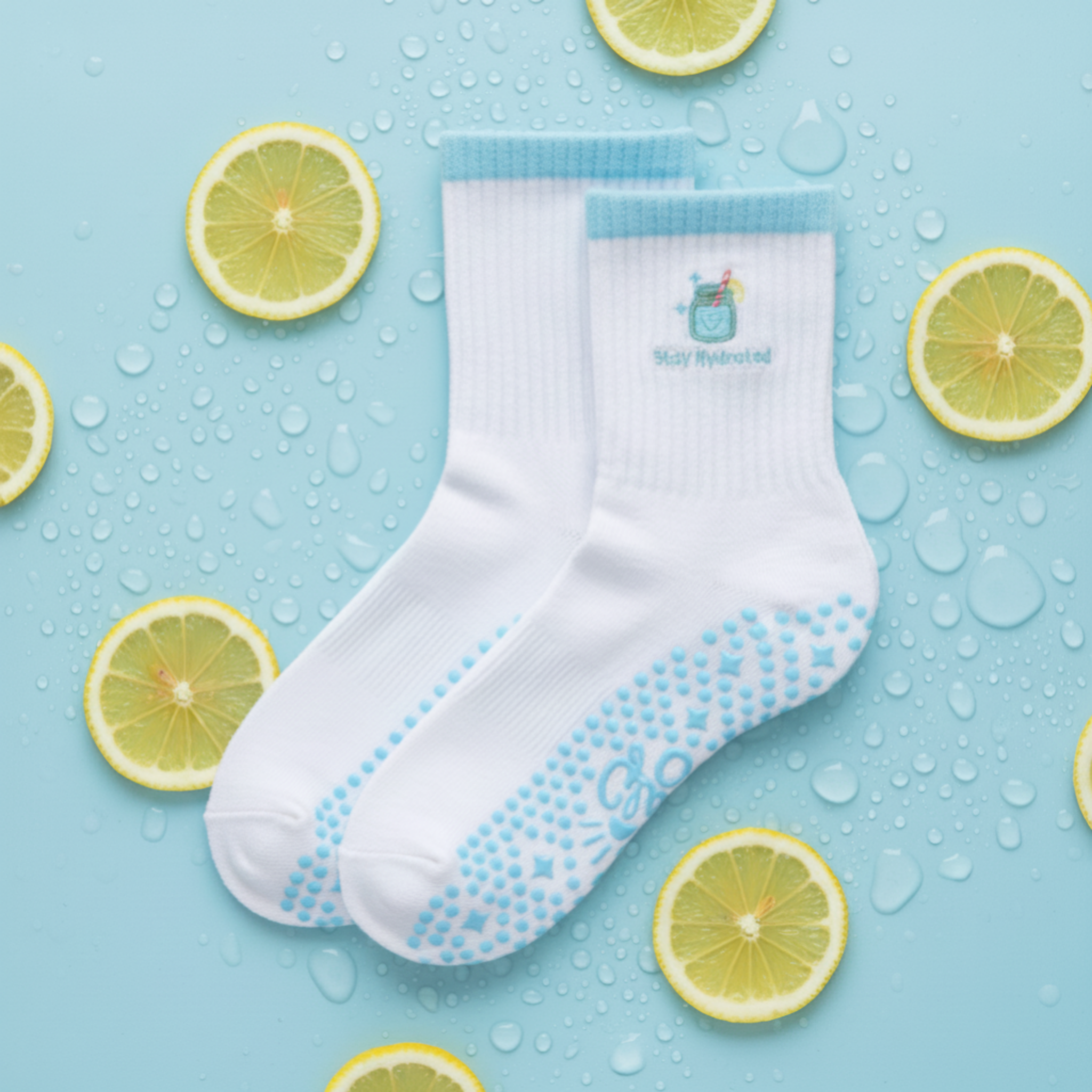 Glow Co Grip Sock – Stay Hydrated 💧