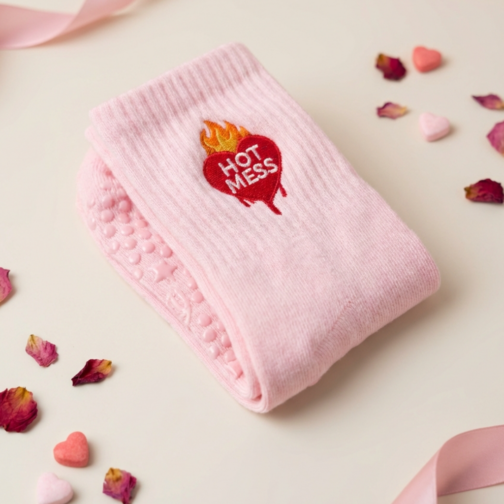 Glow Co Grip Sock - Hot Mess Valentine’s Day Edition