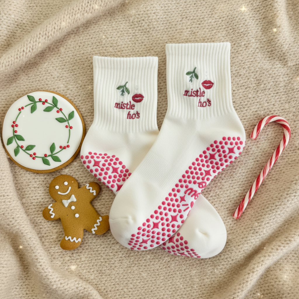 Mistle Ho Grip Sock – Glow Co Holiday Edition