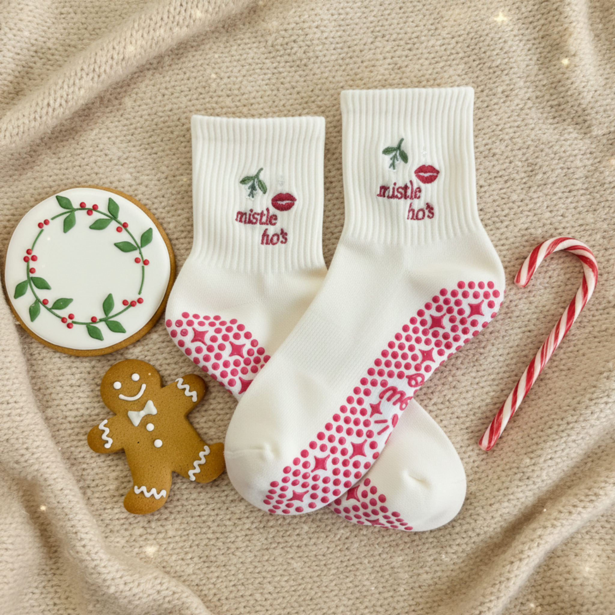 Mistle Ho Grip Sock – Glow Co Holiday Edition